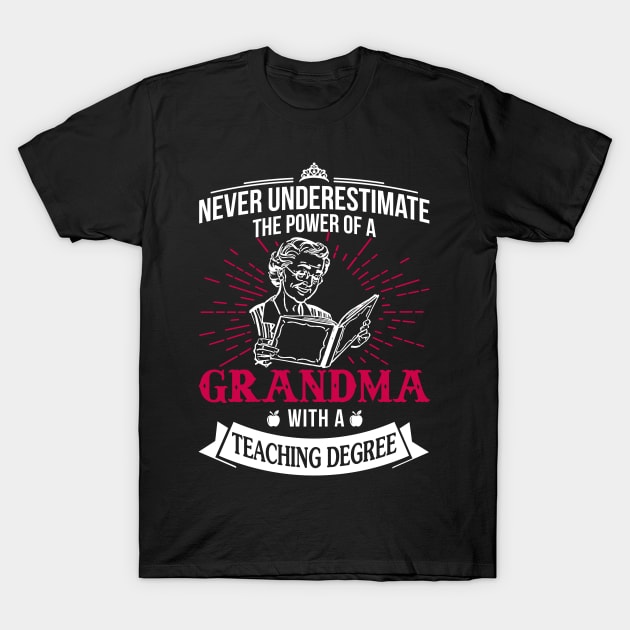 The Power Of A Grandma With A Teaching Degree T-Shirt by gotravele store